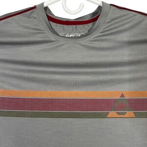 Gerry Men's Long Sleeve Sun Protection Tee Shirt Gray Stripe Athletic Large